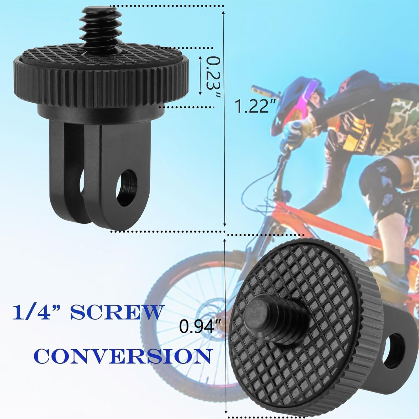 BENACES 3 Pack 1/4"-20 Insta360 Camera Tripod Mount Adapters, Aluminum Standard Camera Screw Converter Connectors