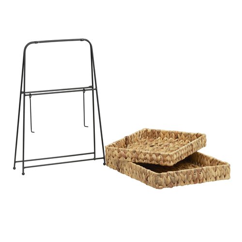 Household Essentials Geometric Tray Tower with 2 Baskets