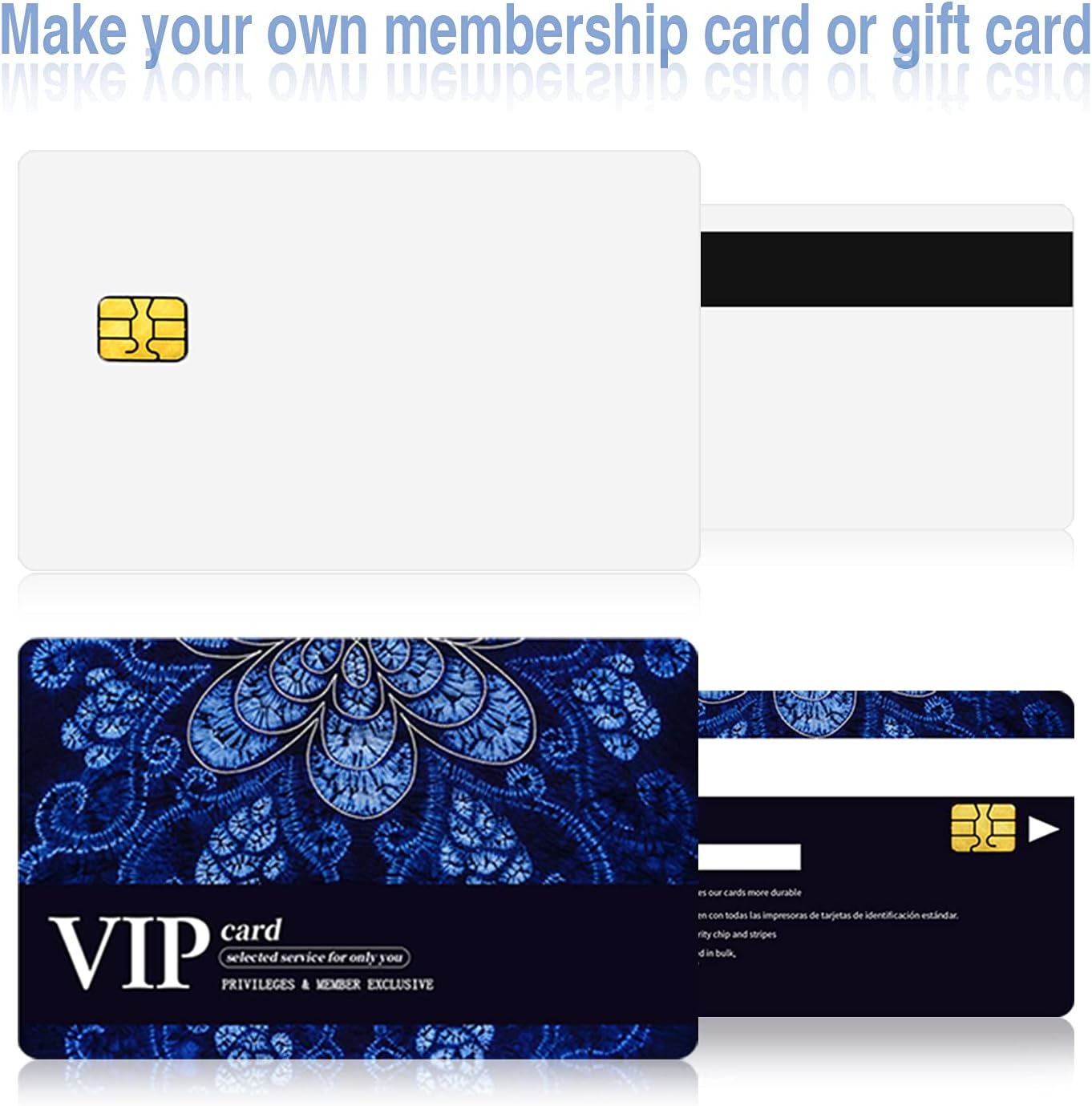 100Pack-SLE4442 2 SLE4442 Chip Cards w/Hico Track mag Stripe Blank Smart Contact IC Card Cards White Sublimation
