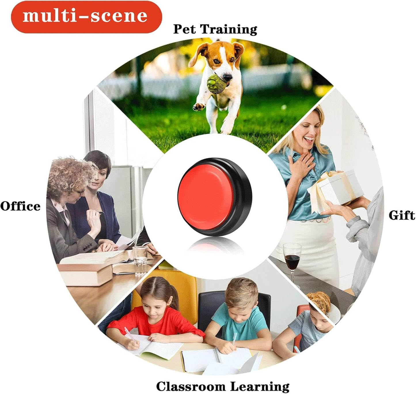 MOYEIKH Communication 30 Recordable Button Voice Recording Button Dog Buttons for Game Buzzer Seconds Recordable Answer