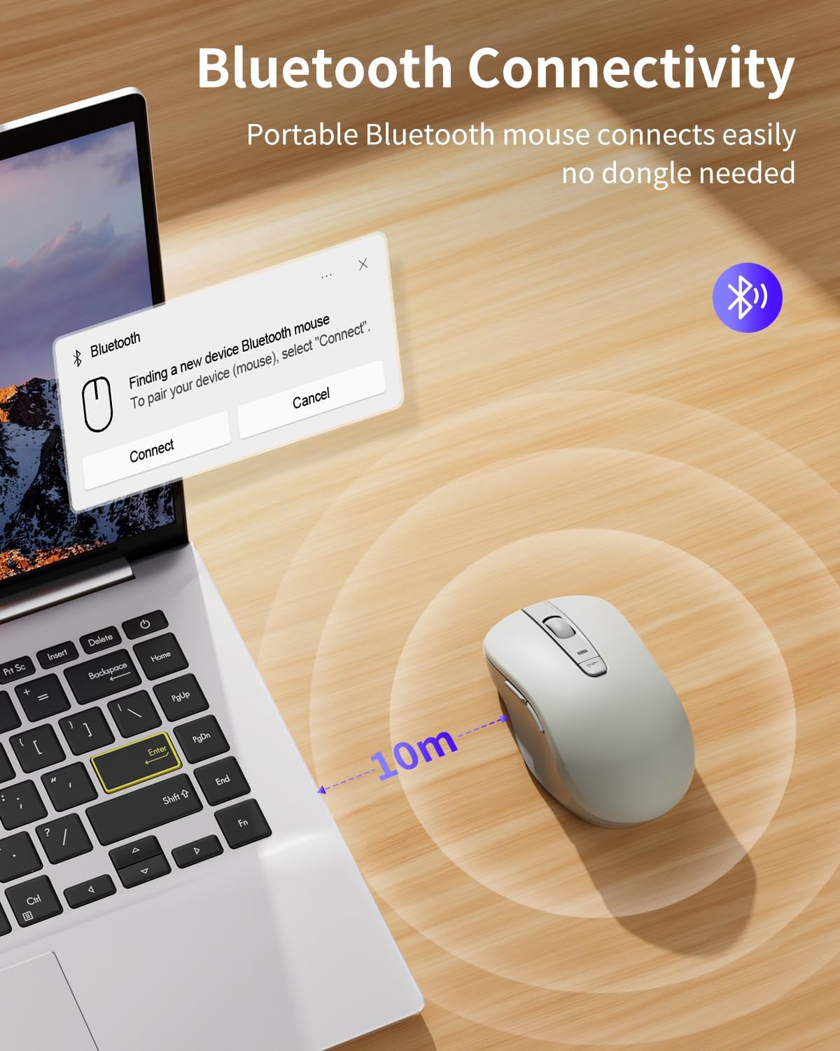 wegear WL300 6 18-Month Bluetooth Mouse Silent Wireless Mice, Quiet Click, Cordless Computer Mouse with Buttons