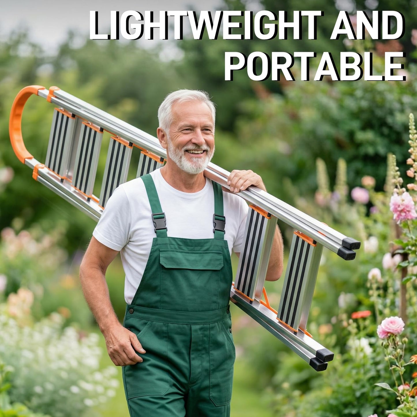 8 Step Ladder, 330lbs Load Capacity, Carbon Steel Step Stool with Non-Slip and Widen Pedals, Step Ladder with Safe Handrail, Space Saving for Home, Kitchen, Indoor & Outdoor