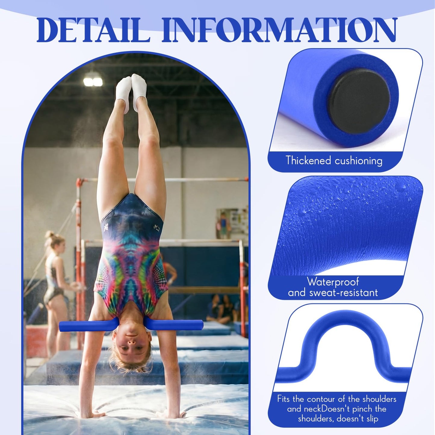 Teyva Daily 26" Gymnastics Open Shoulder Trainer, Professional Shoulder Flexibility Trainer for Gymnasts, Cheerleading & Handstand Training, Thoracic Mobility & Posture Corrector Equipment(Blue)