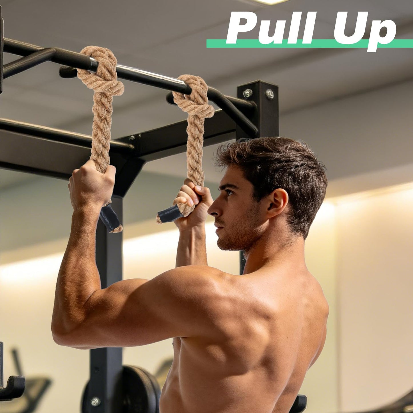 Rope Grips for Pull Ups, Enhance Grip Strength & Endurance, Versatile Fitness Accessory for Dumbbells & Barbells, Pull Up Bars Durable & Comfortable Design