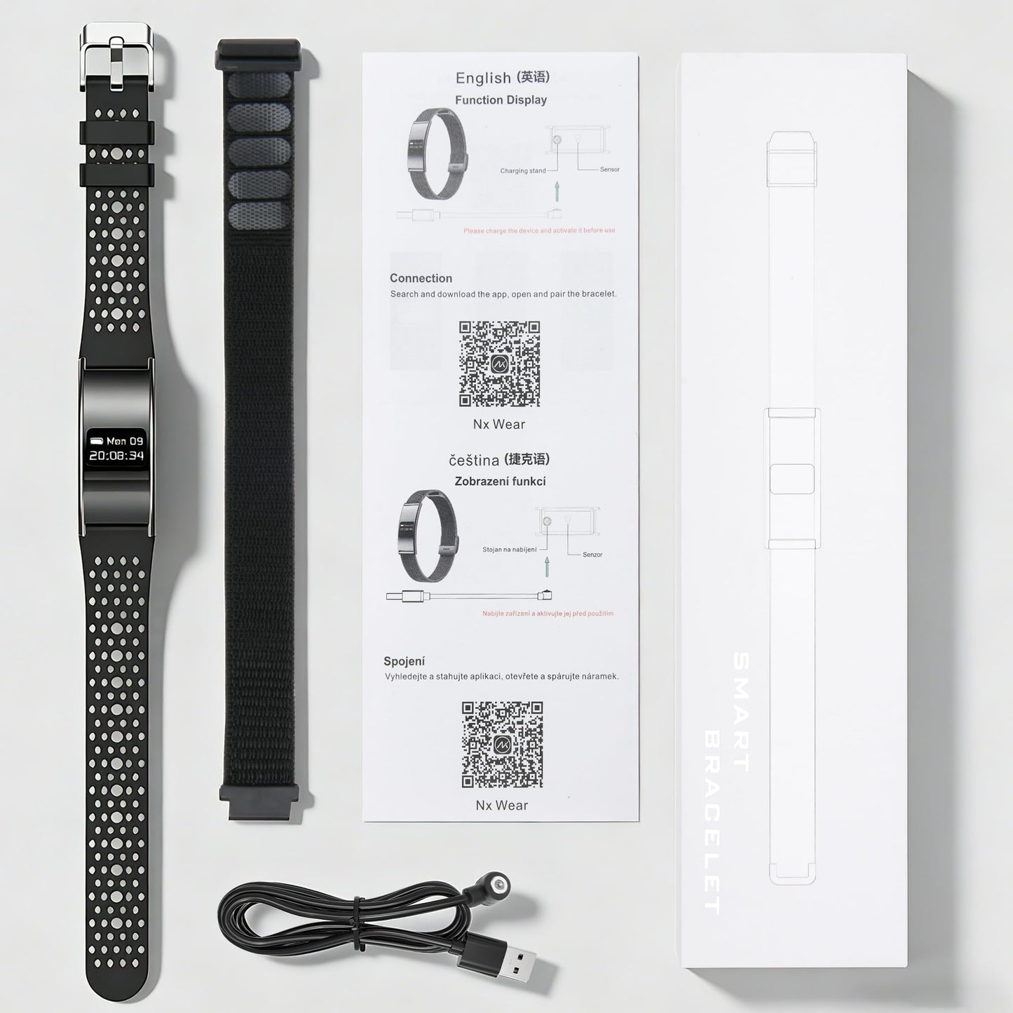 Irondance Smart Bracelet for Women Men,Wearable Activity & Fitness Tracker,All-Day Heart Rate/Stress/HRV/Step Monitor,24H Sleep Tracker,Multiple Sport Modes Smart Wristband with 2 Bands, Free APP