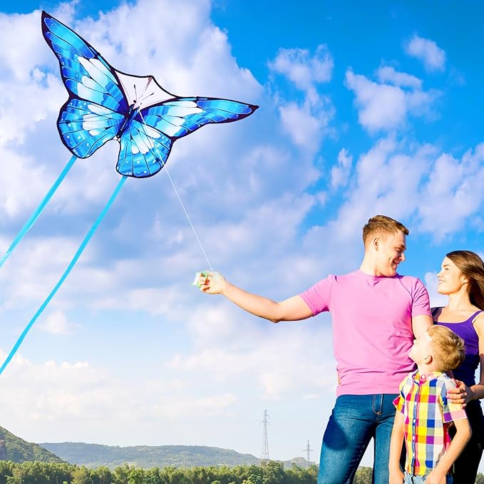 Xida Butterfly Kite for Kids & Adults, Easy to Fly, Ages 4-8, Large Kite with 300ft Handle, Perfect for Beach Trips