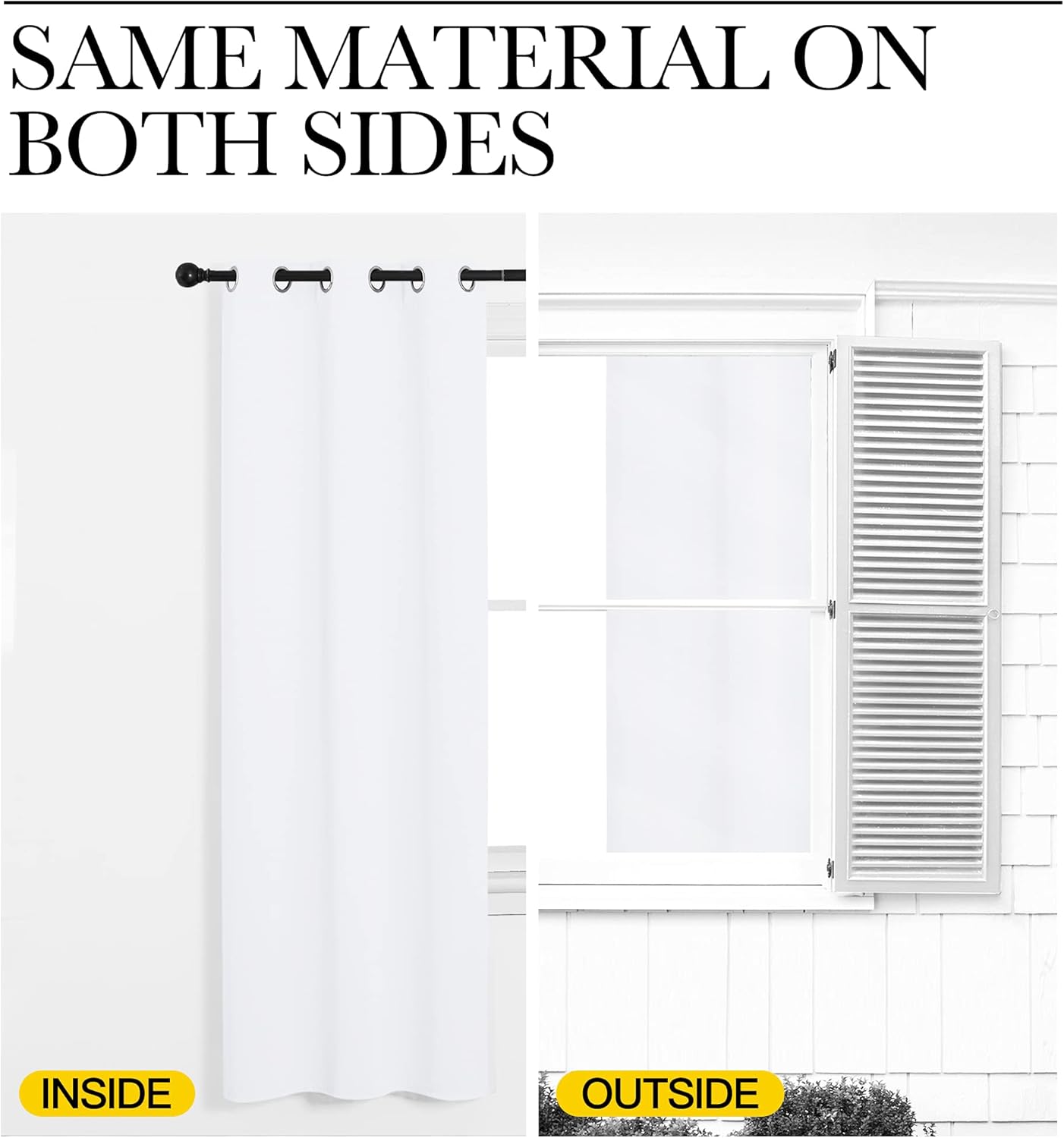 NICETOWN White Window Curtain Panels - 50% Light Blocking for Bedroom & Dining Room | Set of 2 (42" x 50")