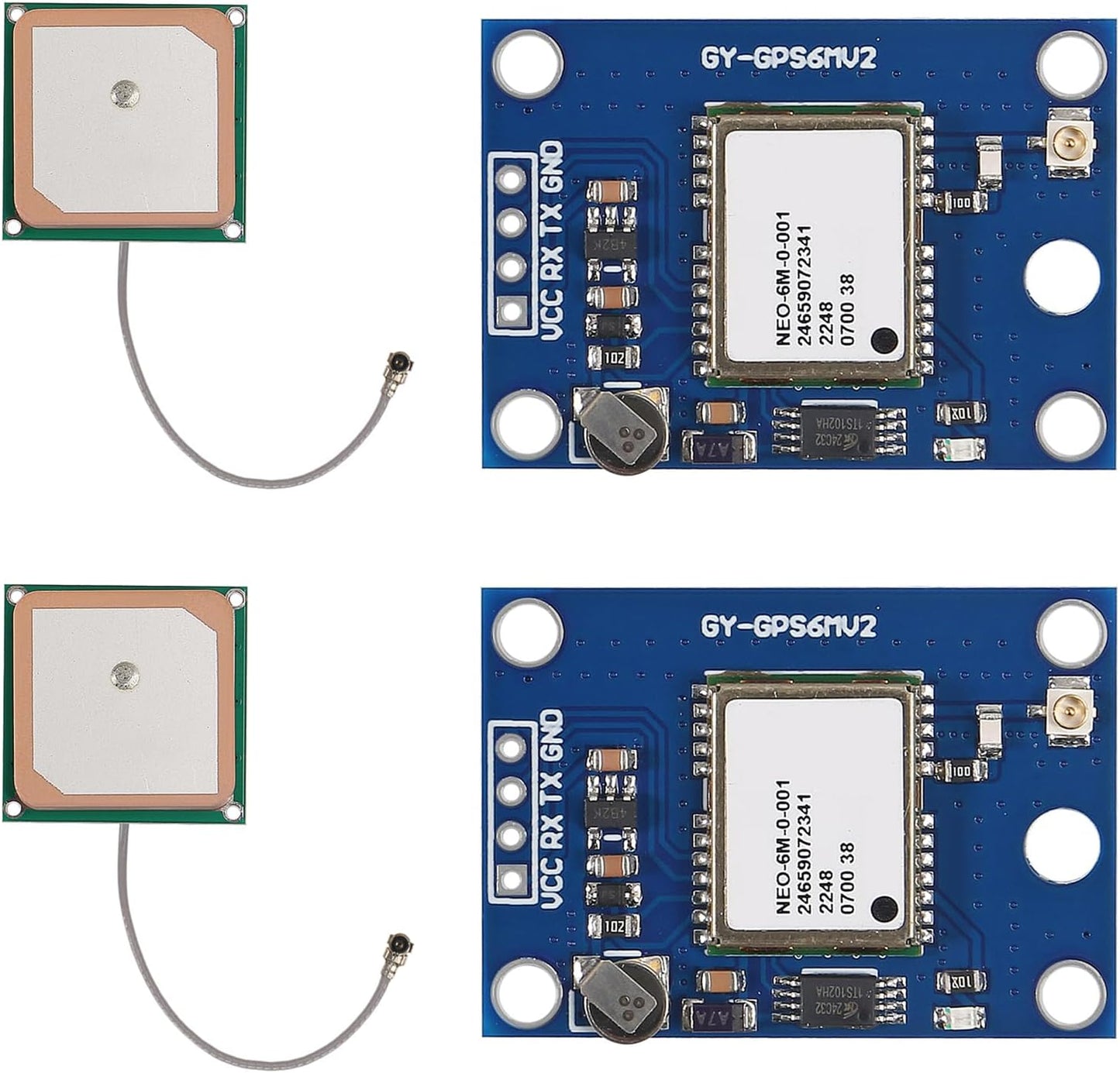 Coliao 2pcs GY-NEO6MV2 NEO-6M NEO6MV2 APM2.5 2.5 GPS Module with Flight Control EEPROM MWC Large Antenna for EEPROM APM