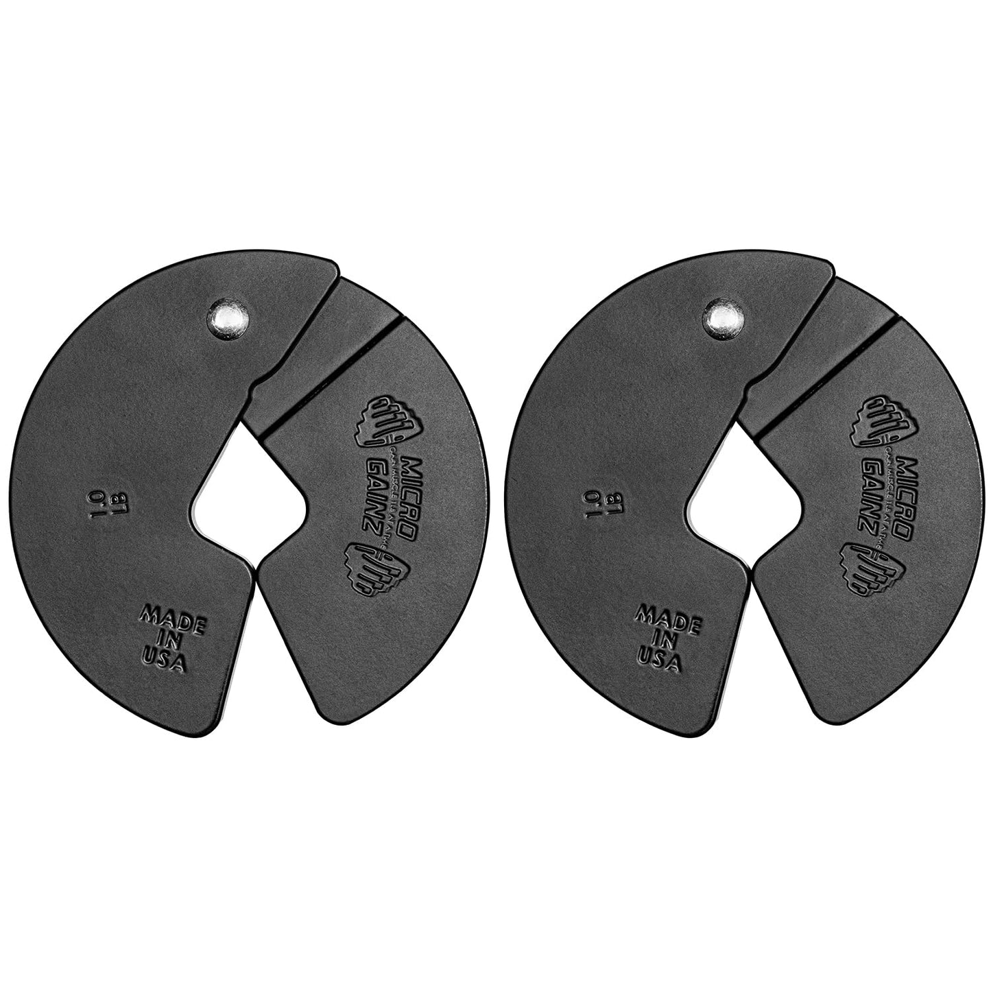 Micro Gainz 1LB Dumbbell Fractional Weight Plates 2 or 4 Piece- Designed for Dumbbell Training and Micro Loading, Made in USA (2 Piece)