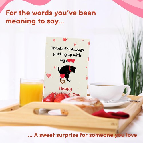 HUNIGIFT Valentines Day Card to Dog Mom, Dad - Cute Puppy Valentine’s Day Gift for Dog Mom Dad, Parents, Friends - Single 5.3''x 8.0'' Funny Greeting Card & Envelope