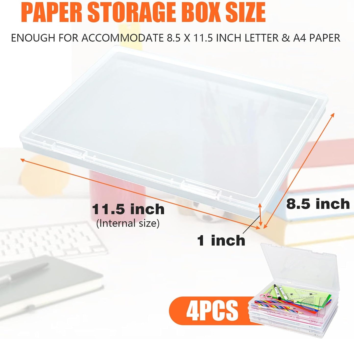 FUIJOL 11.5x8.5 Inch, 10 A4 (8.5 11.5inch-10pcs) Photo Storage Box Pcs Portable Board Game Storage Container, Paper