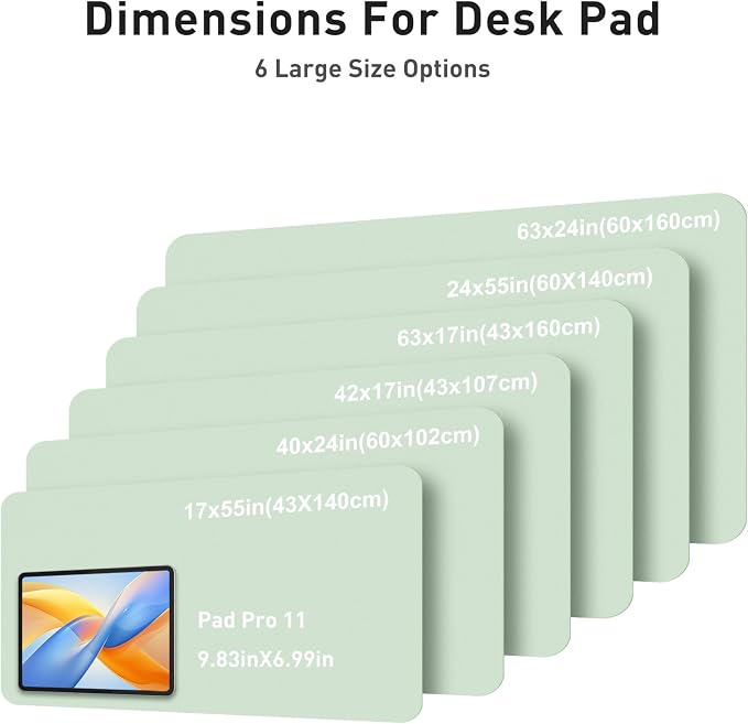 Aothia Faux Leather Desk Mat - Large Mouse Pad, Non-Slip PU Leather Blotter, Waterproof Writing Surface for Office and Home (Aqua, 42" x 17")