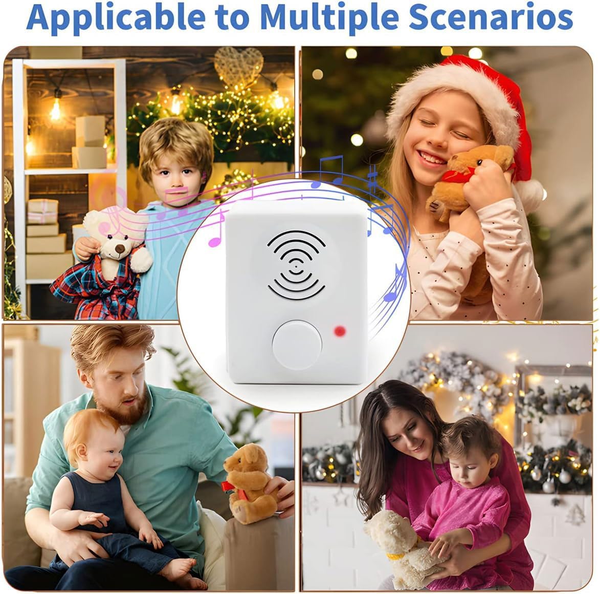 XLW 16 Items,etc-White-2P Minutes Voice Recorder for Stuffed Animals,Voice Box for Recordable Presents Button Sound Box