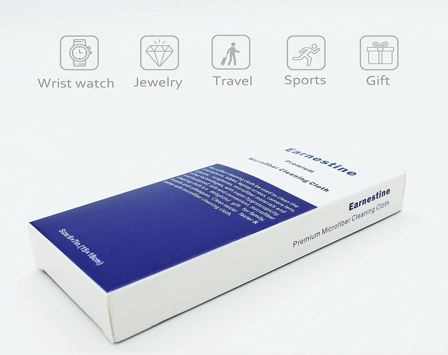 Earnestine 10 Pack 6" 7" x Premium Thick Microfiber Eyeglasses Cleaning Cloth for Glasses,Safe No Color Bleeding