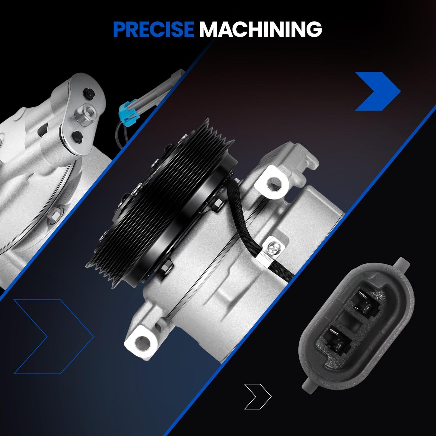 SYKRSS 68680 Air Conditioning A/C Compressor with Clutch Compatible with Chevrolet Equinox 2010-2011 2.4L 3.0L, Compatible with GMC Terrain 2012-2013 2.4L L4, 2010-2012 3.0L V6, 2013 3.6L V6