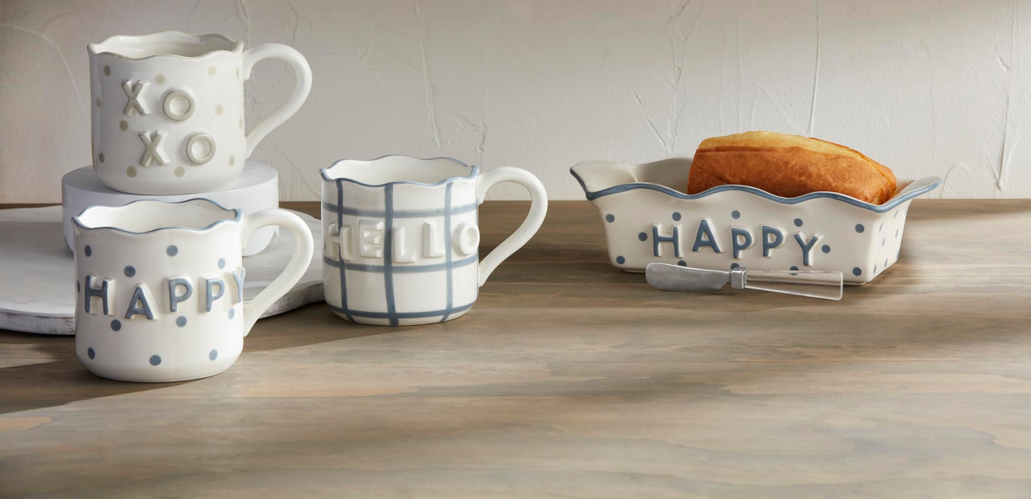 Mud Pie Happy Loaf Baker; baker 3" x 11" | spreader 5"