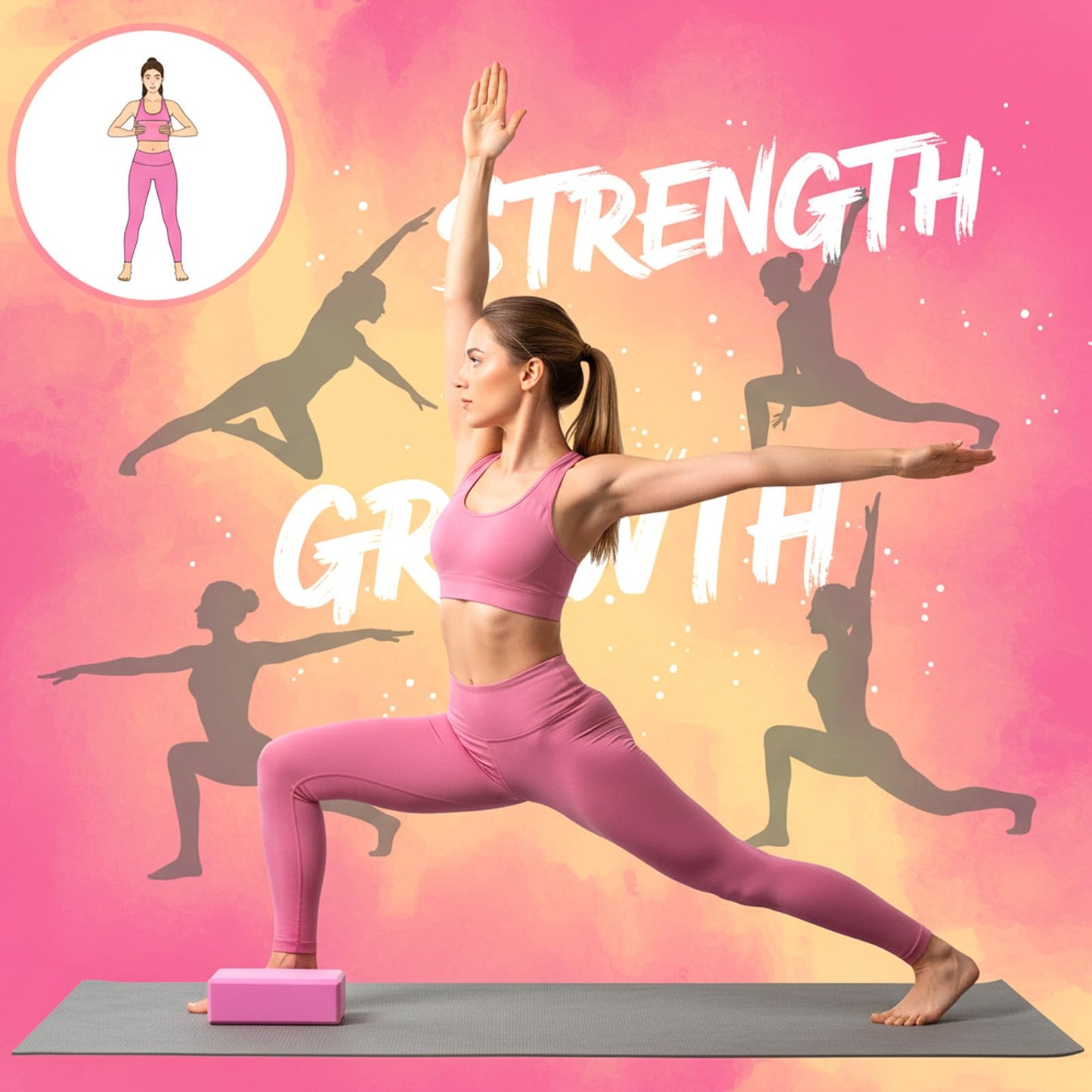 4 Pcs Yoga Blocks 9 x 6 x 3.15 Inch Eva Foam Lightweight Non Slip Yoga Props Firm and Supportive for Yoga Pilates Stretching Meditation