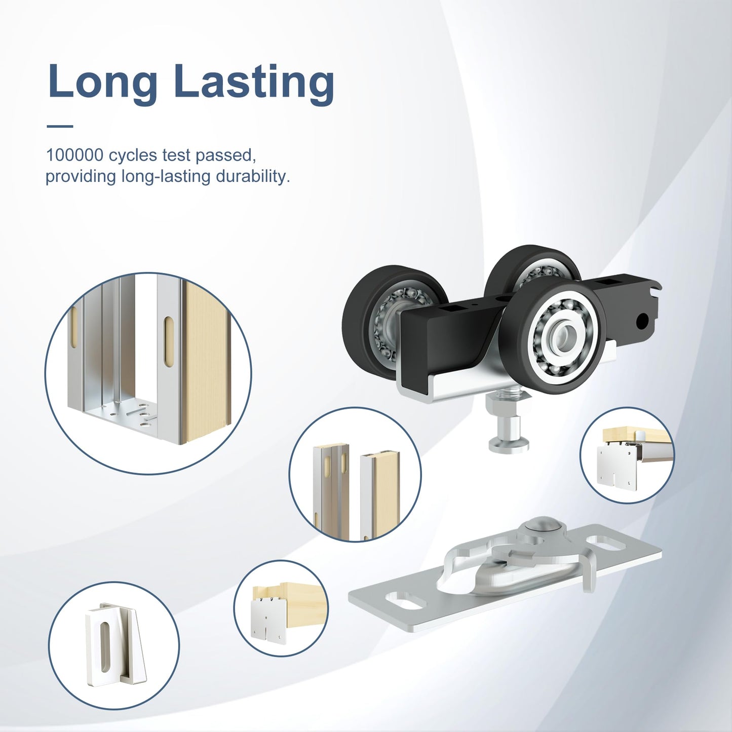 JUBEST 32"x80" Pocket Door Frame Kit with 88LBS Two-Way Soft-Close Mechanism, Easy to Install Hidden Door Kit, Smoothly and Quietly