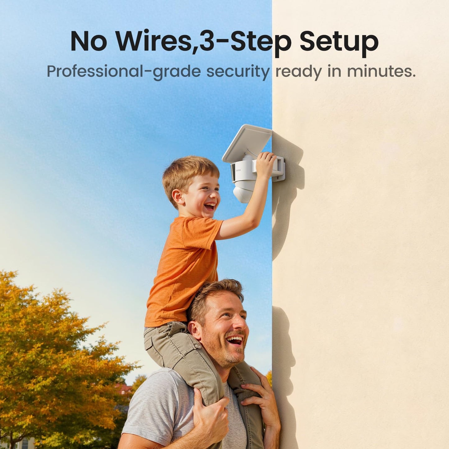 aosu T2 Pro Security Cameras Wireless Outdoor, 3K Dual Cam No Blind Spot Security Camera for Home, 170° Wide + 360° PTZ, AI Human Vehicle Tracking, Solar Powered, Local Storage