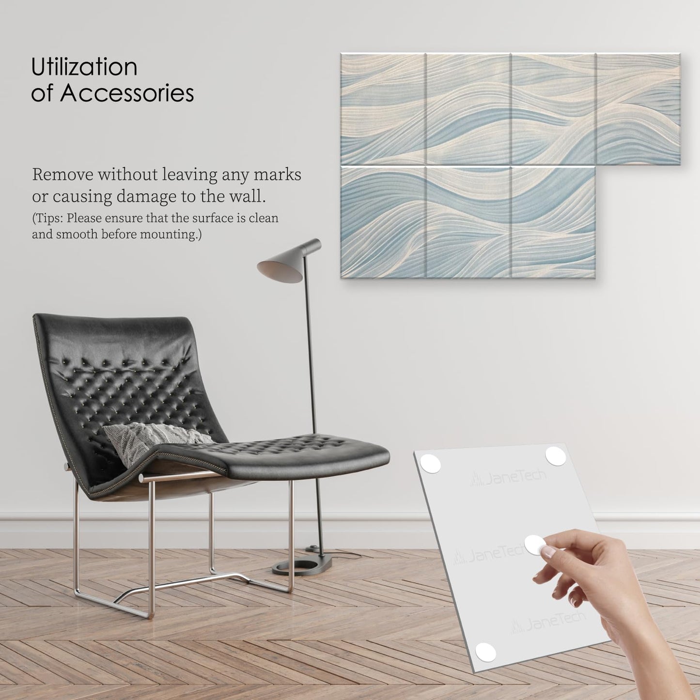 JaneTech 8-Pack Art Acoustic Panels Sound Absorbing Panels, 48x32 Inch Decorative Acoustic Panels, Sound Absorbing Wall Art with Nano Glue for Recording and Home Studio, Office,Conference