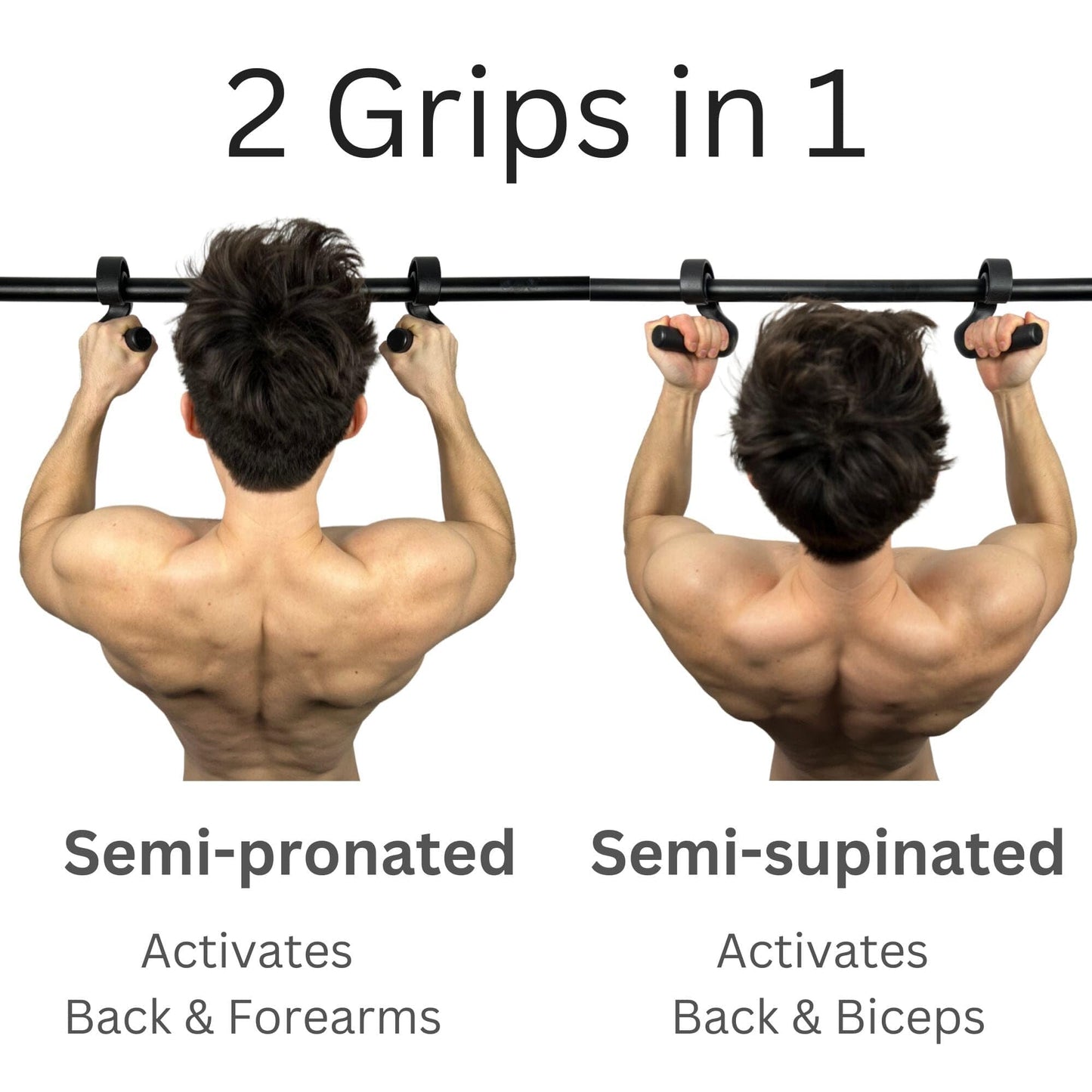 Kensui Swissies45: Angled Grip Handle Attachment for Pull-up Bars, Barbells, Machines and Resistance Bands