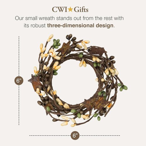CWI Gifts Pip Ring - Rustic Stars Design | 2x6 Inch Coffee Bean Decor