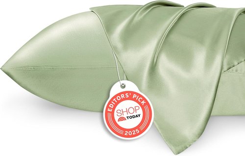 Bedsure King Size Satin Pillowcase Set - Silky Laurel Green Pillow Cases for Hair & Skin, 20x36 Inches, 2pcs