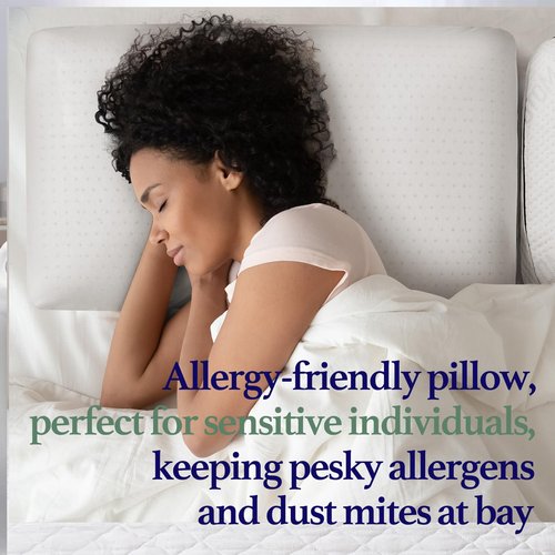 Gatnlair Latex Pillow, 100% Talalay Natural Latex Pillow, Soft Sleeping Bed Pillows with Cotton Cover, Queen Size, Perfect for Side/Back Pain, Stomach, Neck, Stress Relief (Queen (Medium))