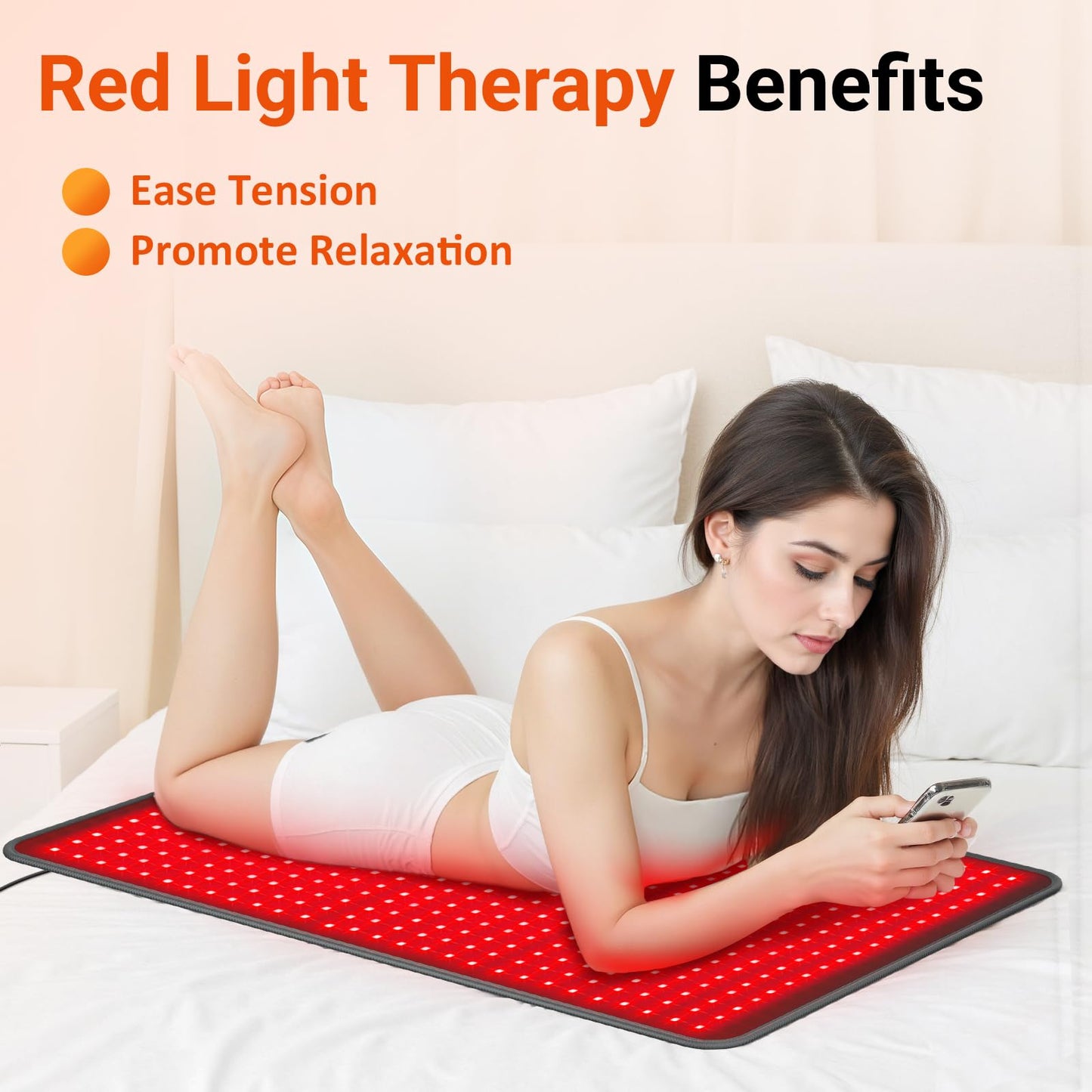Comfytemp Red Light Therapy Pad for Body, FSA Eligible HSA Wearable Near Infrared Light Wrap, 660nm & 850nm Light Pad for Back Joint Muscle, Gifts for Mom Women Men, 41.5’’ x 26’’