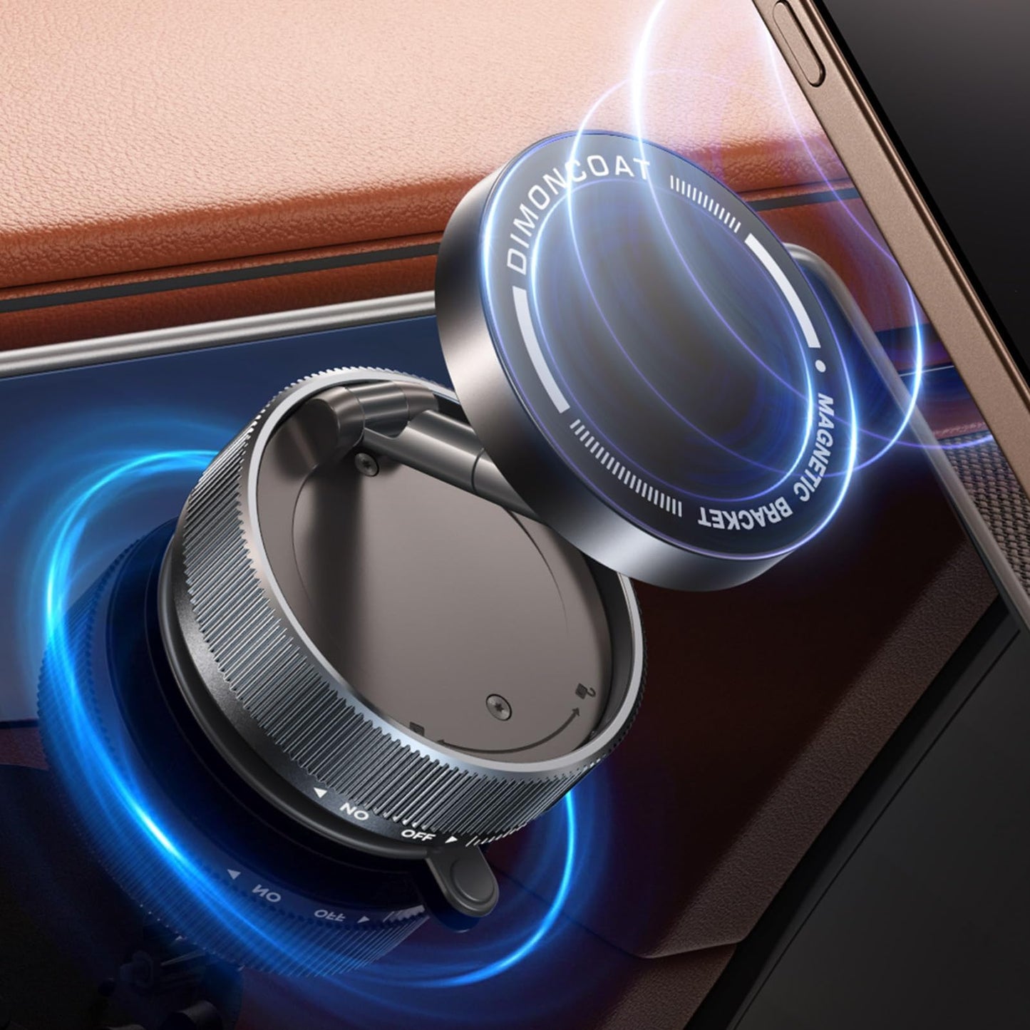 Upgraded Vacuum Magnetic Phone Holder Stand [89+LBS Strongest Suction & 24*N55 Ultra Magnetic] 360° Adjustable Car Phone Mount for MagSafe Suction Cup, Compatible with Car/Gym/Mirror for iPhone 17 16