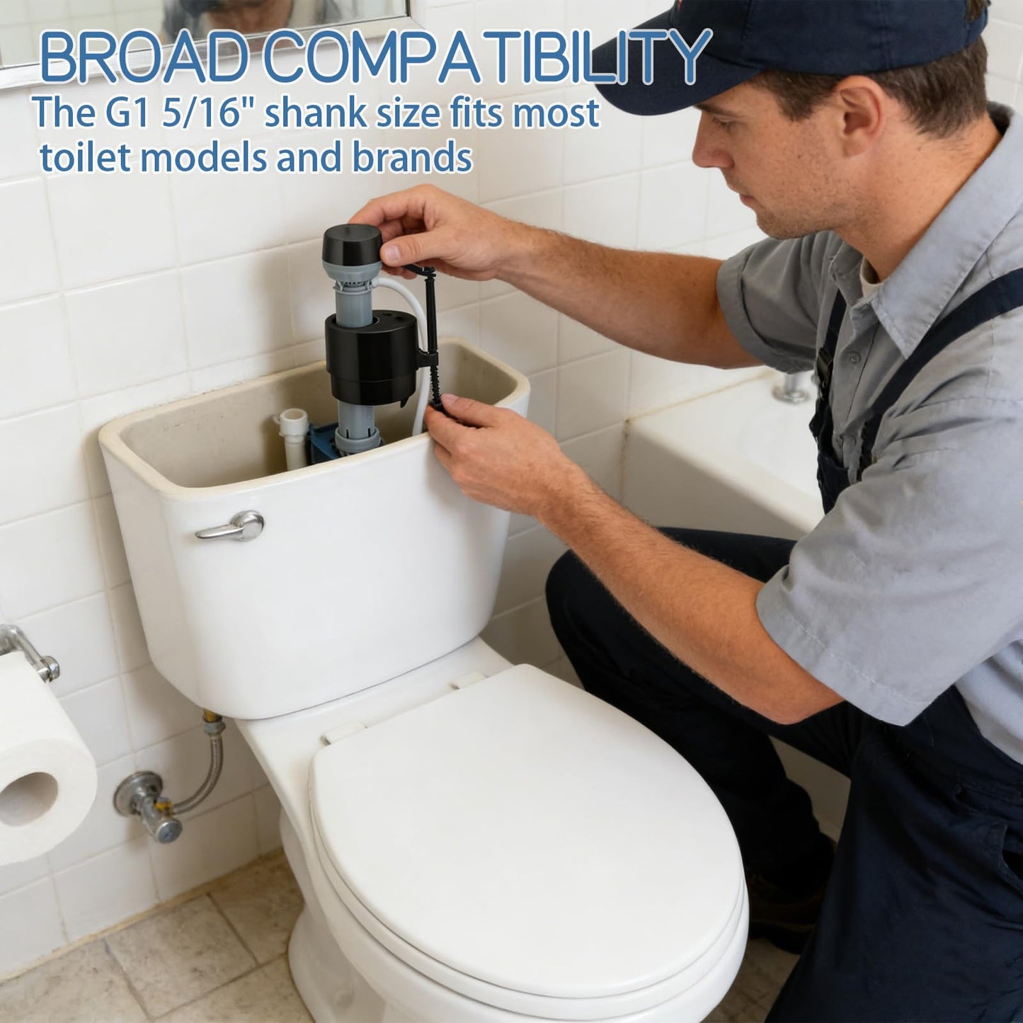 PEDOBALI 18 Pcs Toilet Fill Valve Leak Resistant Easy Install Fill Valve Repair Kit Height Adjustable Universal Toilet Tank Flusher Replacement Kit for Bowl and Tank Water Control