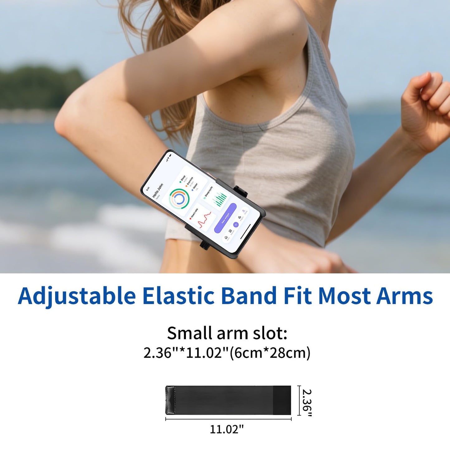 Wristband Phone Holder, No Screen Blocking, 360° Rotating Wrist Phone Mount, Memory Lock, Quick Release, for Android, iPhone 17/16/15/14/13 Pro Max/Pro/Mini/12/11/SE/Xs/XR/8 Plus, Fits 4–6.7" Phones