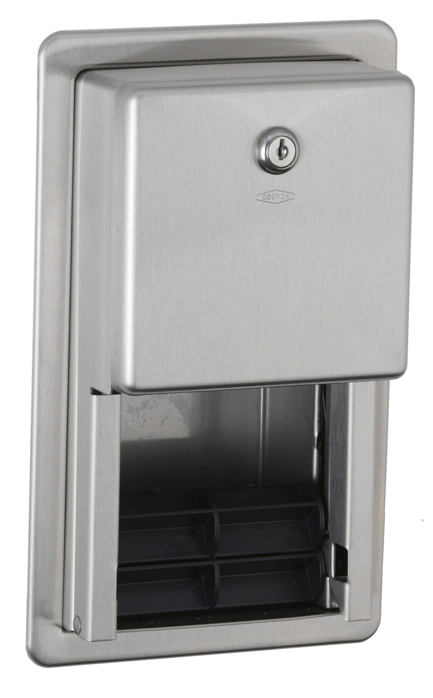 BOBRICK 3888 ClassicSeries Stainless Steel Recessed Multi-Roll Toilet Tissue Dispenser, Satin Finish, 12-1/2" Height, 7-9/16" Width 2-15/16" Depth