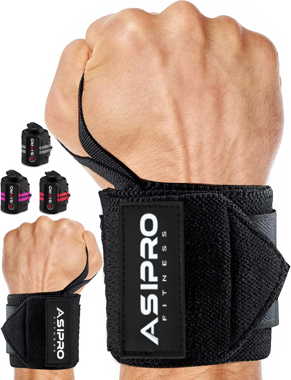 ASIPRO Wrist Straps for Weightlifting Men & Women Wrist Wraps for Weightlifting Muñequeras para Gym Weight Lifting Wrist Wraps for Bench Press Gym Wrist Straps Gym Wrist Support for Working Out