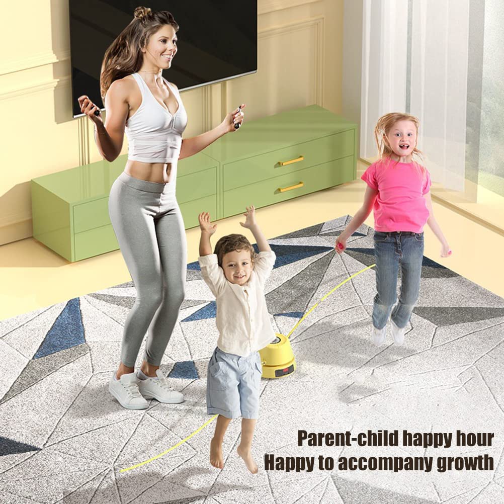 Elolicu Smart Jump Rope Machine, Electric Rope Skipping Machine Rechargeable Jump Rope Rope Skipping Sports for Indoor Outdoor Workout Jumping Rope with Remote Control for Home Gym Party