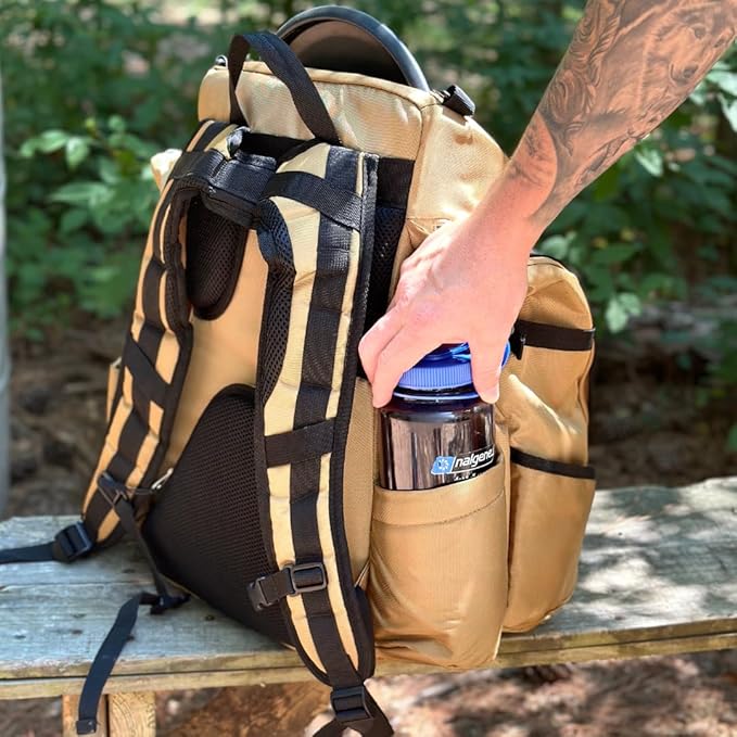 Discology Disc Golf OG V3 Disc Golf Bag | 26+ Disc Capacity | Premium Disc Golf Backpack Bag | Tough, Durable Design | 2 Large Top and Side Compartments | Top Patch Panel with Three Patchs Included