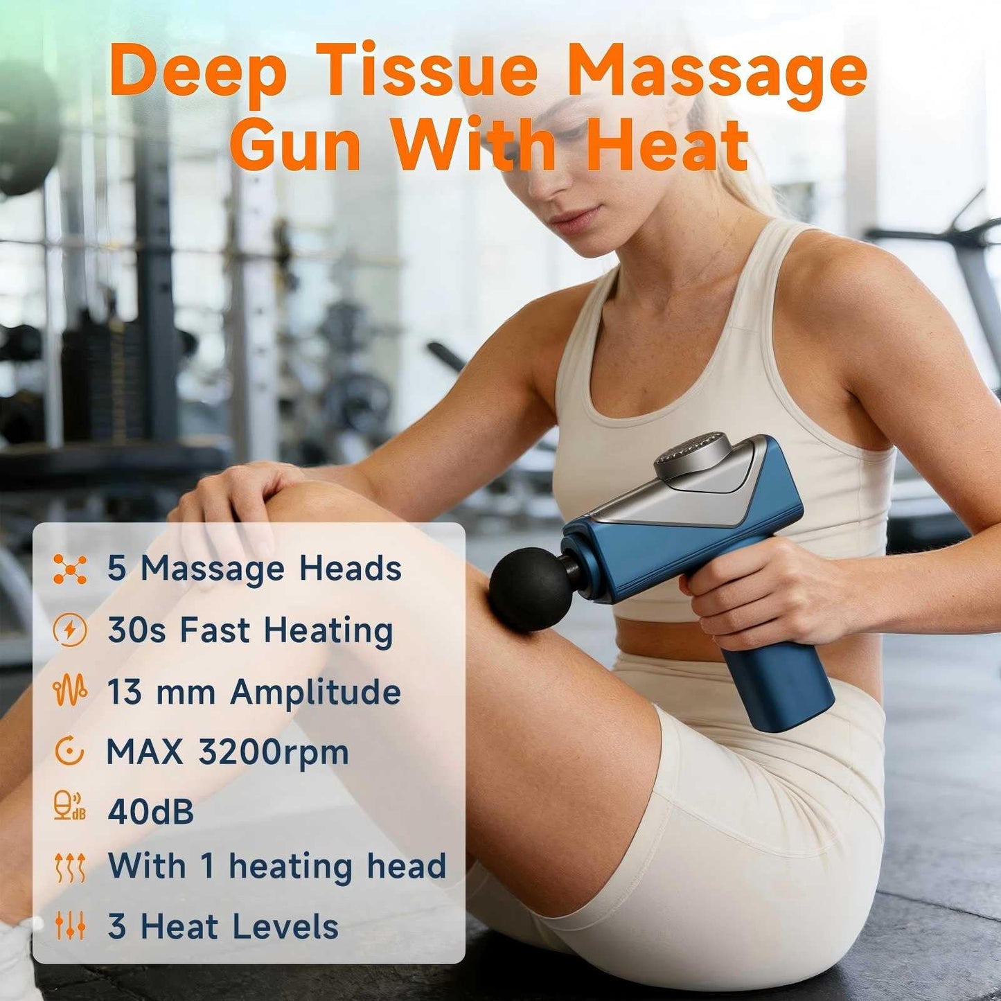 JOYSUWERUN Massage Gun – Amazing Power! Handheld Muscle Gun with Heat, Powerful Full Body Electric Massager Tool for Men and Women