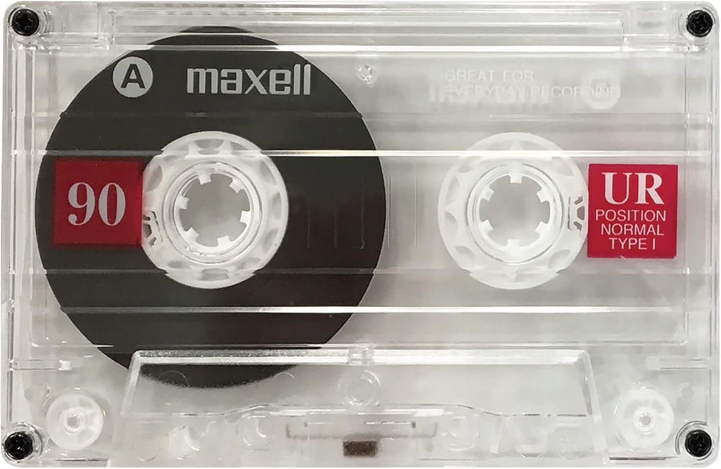 Maxell 90 Cassette 90 5 Pack UR Normal Bias Blank Audio Recording Tape, Low Noise, Minute Recording Time