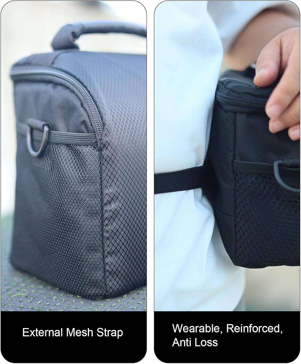 Akozon Large Capacity Water Proof Polyester Portable Mirrorless Camera Case with Detachable Shoulder Strap for Camera
