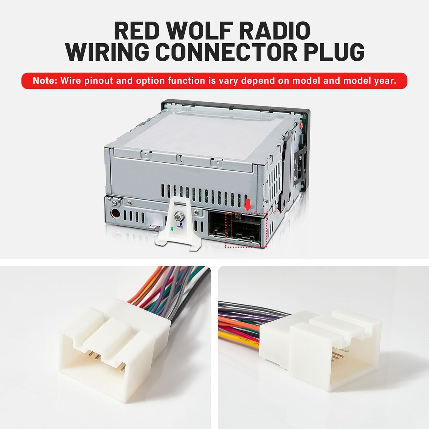 1999-2003 1998-2005 RED WOLF Stereo Wiring Harness Pre-Installed Wire Connectors Compatible with Ford Ranger Explorer