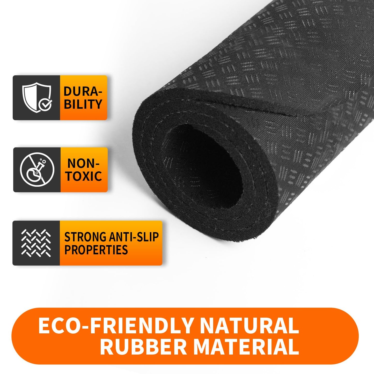 Stepwaver Double-Sided Rubber Non Slip Mat for Elliptical Machine, 24"x17" Anti Slip Mat for Vibration Plate & Stepper, Odorless & Durable