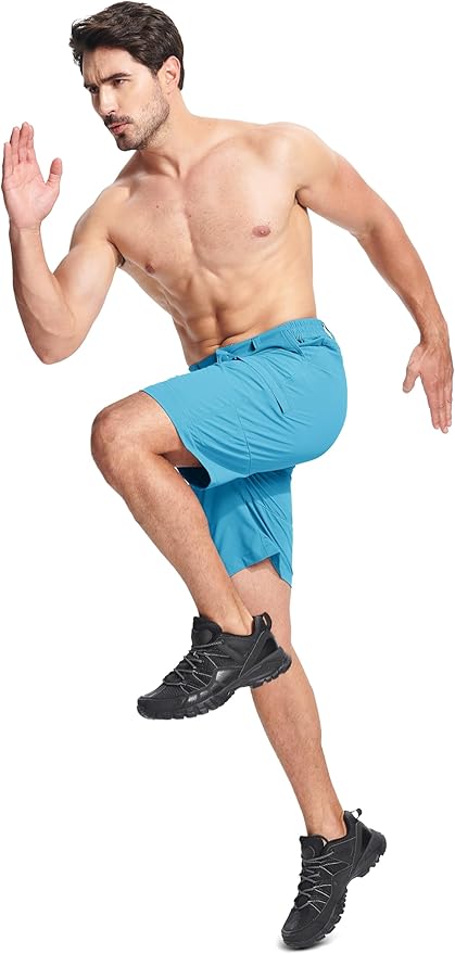 MAGCOMSEN Men's Hiking Cargo Shorts Quick Dry Lightweight 9" Golf Shorts Summer Casual Work Outdoor with 5 Zipper Pockets