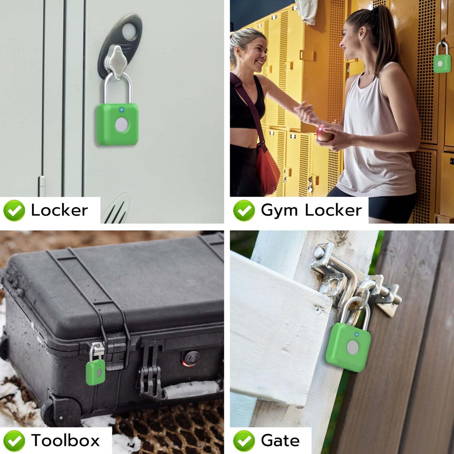 Fingerprint Padlock,Gym Locker Lock,Smart Padlock with APP Unlock,Fingerprint Lock USB Rechargeable for Gym Locker,Locker, School,Storage, Luggage