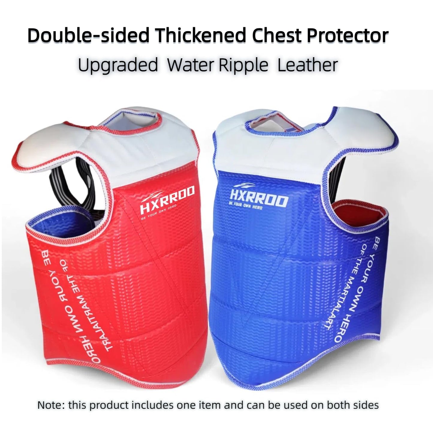 HXRROD Martial Arts Chest Guard, Red and Blue Reversible, Protective Training Equipment (1#)