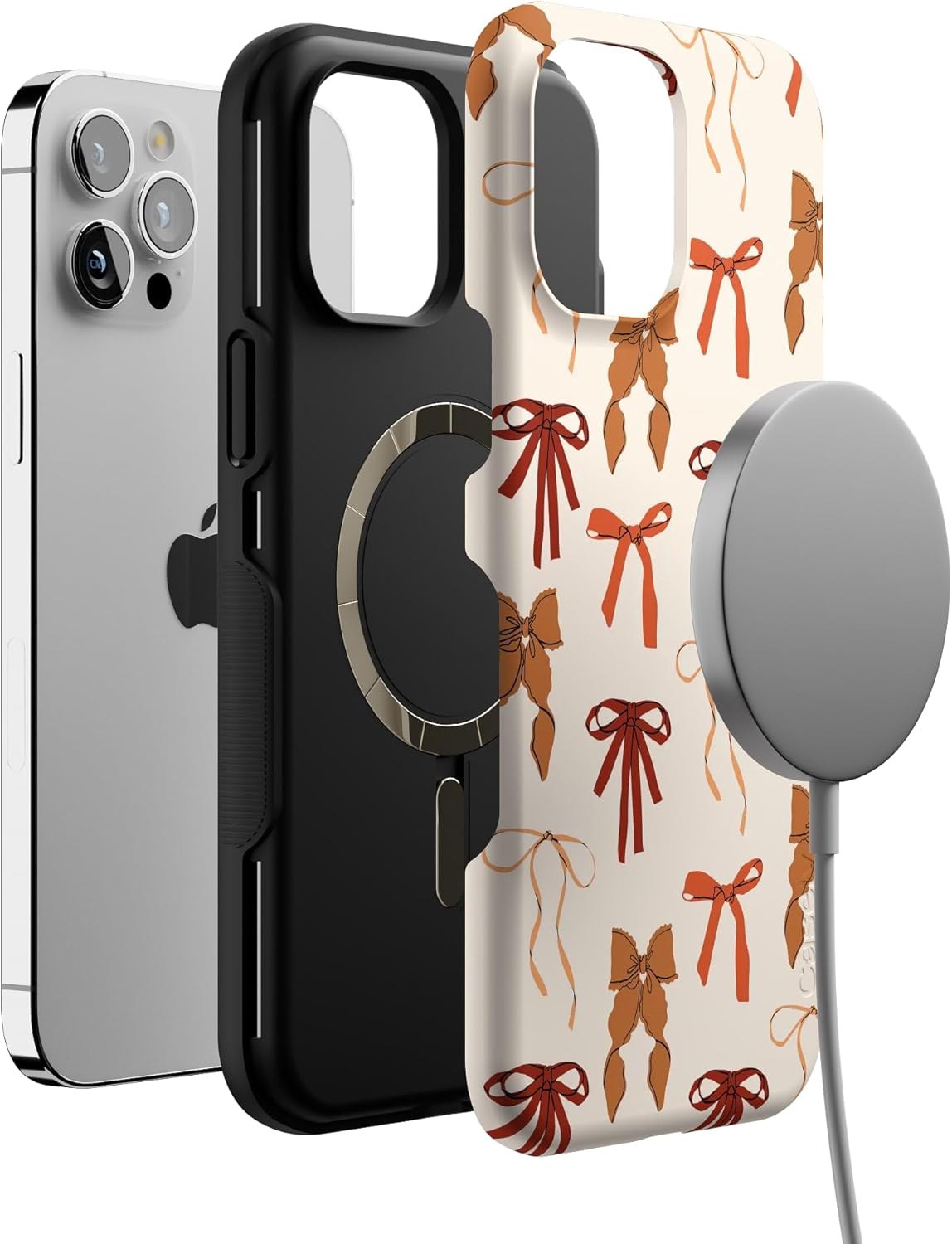 Casely 12 iPhone Pro Max Case | Fall Girlie | Pumpkin Spice Bows | Bold Protective Design | MagSafe Compatible Design