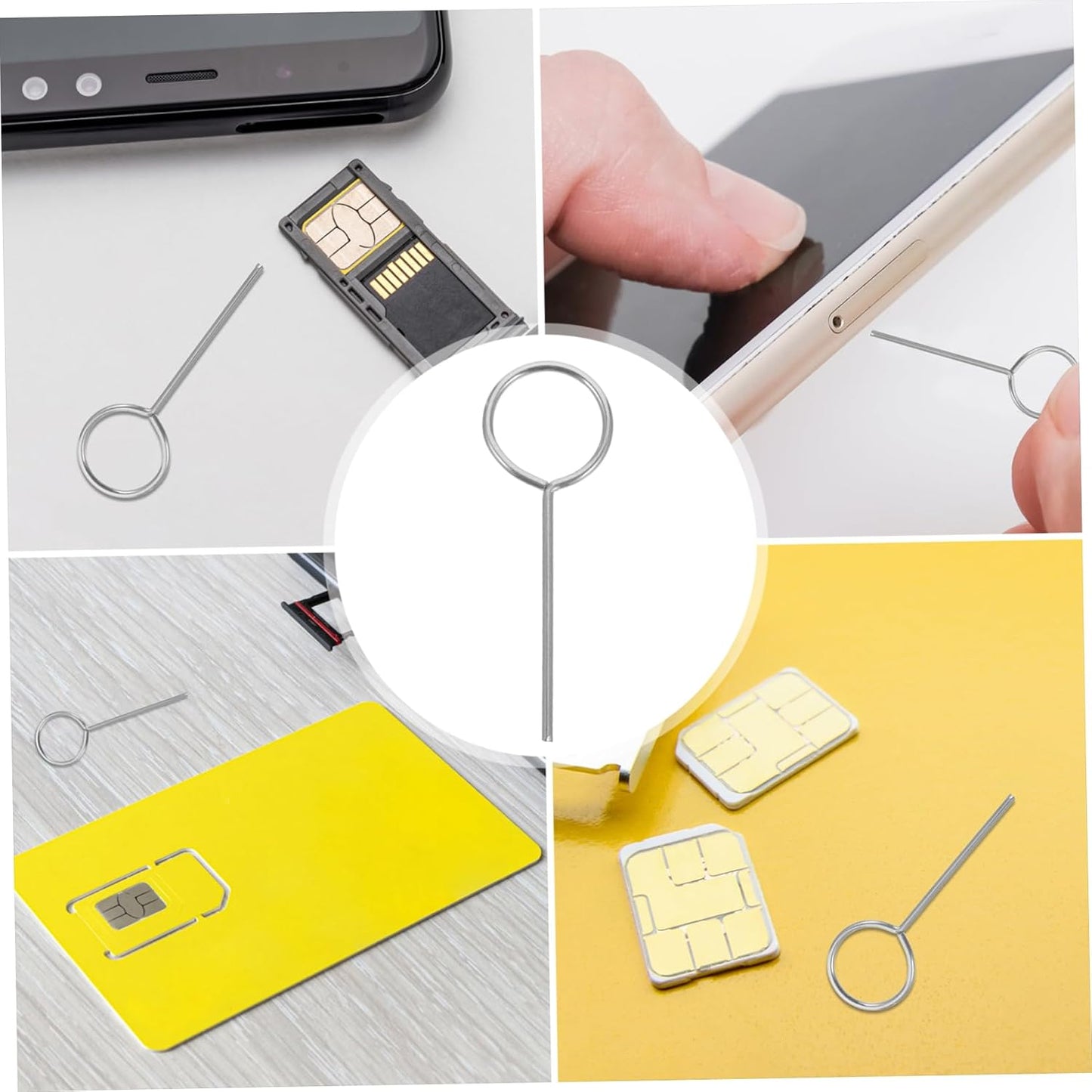 1000pcs Stainless Steel Sim Card Ejector Tool Phone Tray Removers for and More Compact and Easy to Use Sim Removal