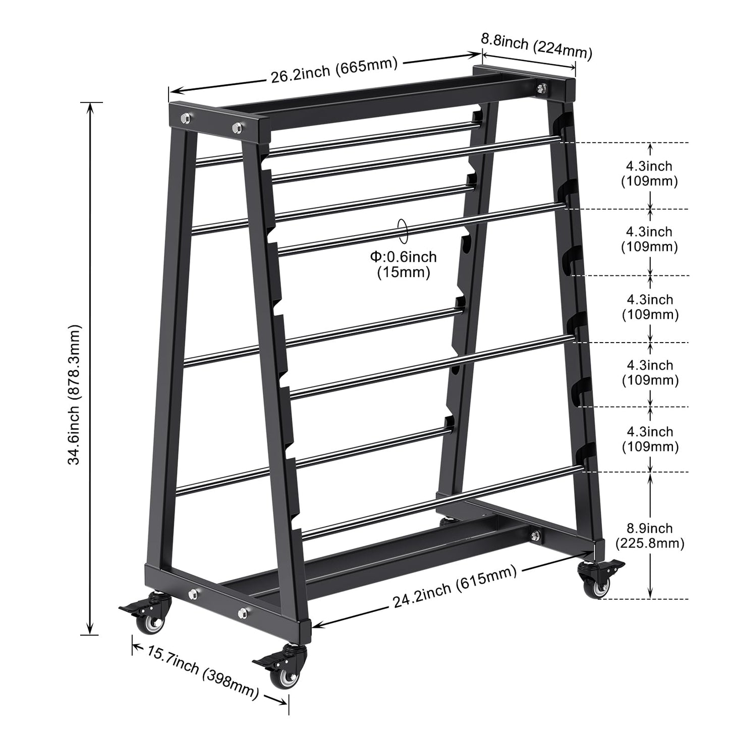 SELEWARE Heavy-Duty 8-Rod Wire Spool Rack – 400lb Capacity Cable Caddy & Dispenser with Locking Wheels, Adjustable Spool Rods for Electrical, Industrial & Retail Use