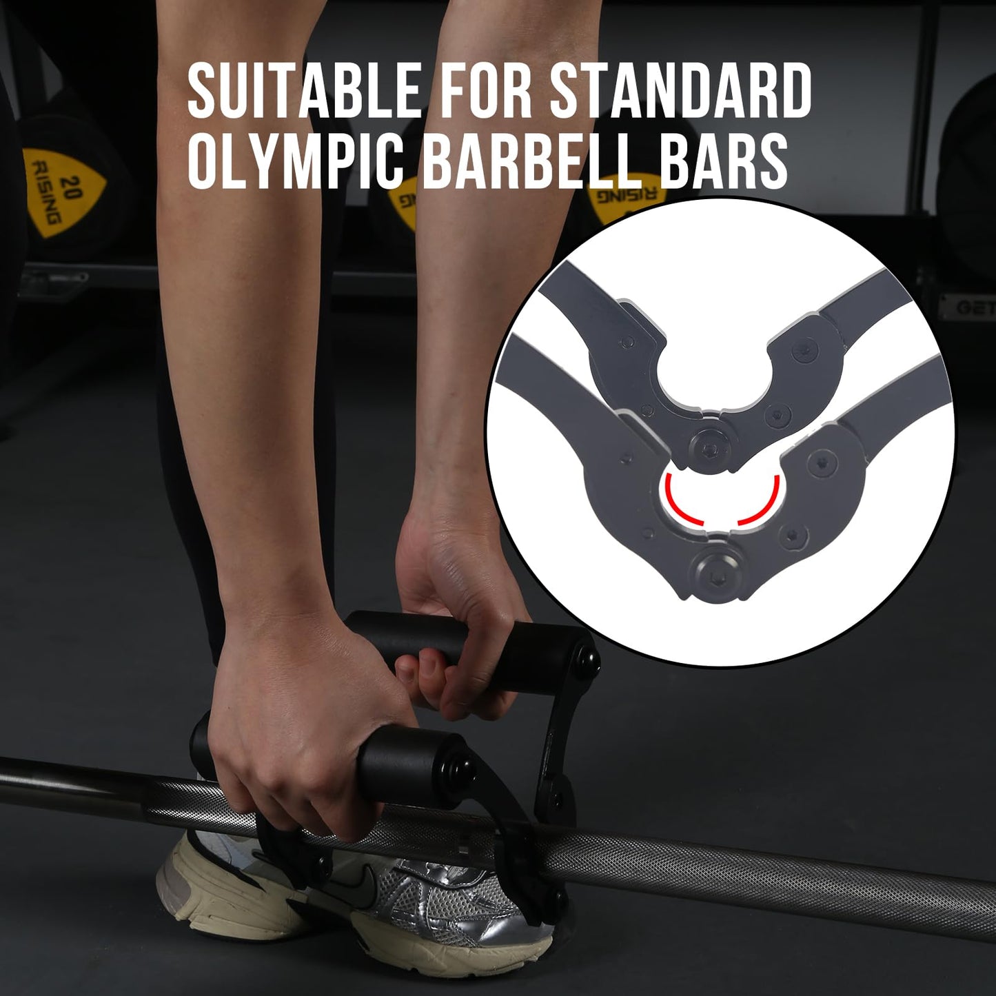 KYLINFIT V Bar Row Landmine Handle Attachment for Barbell Bars，Solid Mine Double D Row Handle Grips with Non-Slip Rubber Grips, T-Row Attachment for Olympic Strength Training Bars