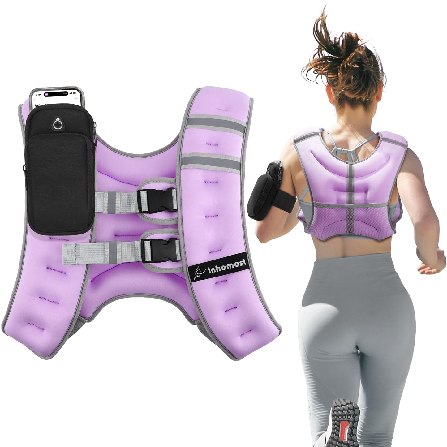Weighted Vest Weight Vest for Men Women Kids Weights Included with Reflective Stripe, Body Weight Vests Adjustable for Running, Workout, Jogging, Walking