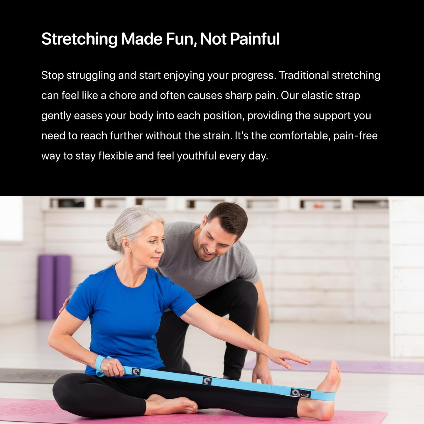 Stretch Out Strap | Hamstring Stretcher | Workout Straps | Stretching Equipment | Yoga Bands for Physical Therapy Strap | Yoga Accessories for Stretching Straps | Hip Stretcher | Exercise belt | Blue
